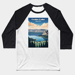 Crater Lake National Park Travel Poster Baseball T-Shirt